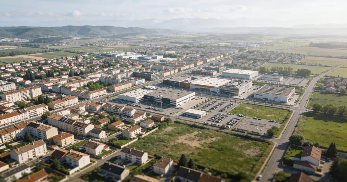Vue aerienne de Givors montrant differents quartiers