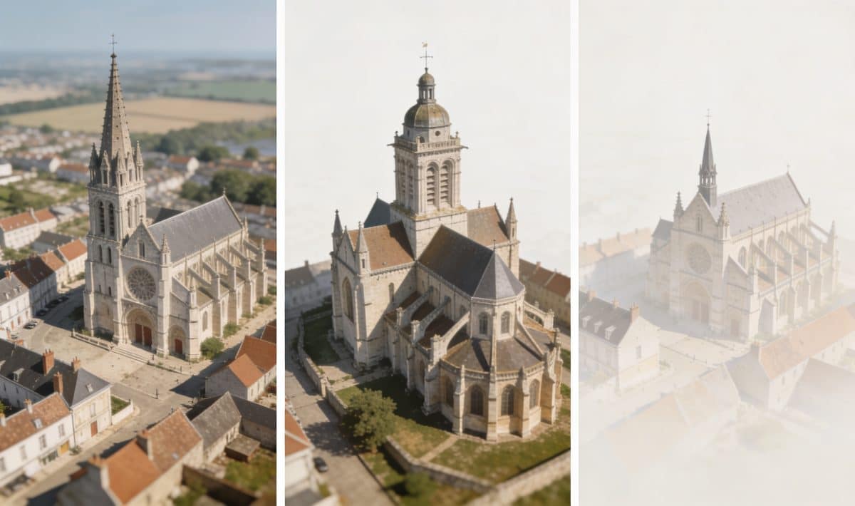 Vue aerienne de trois cités degradees a Abbeville