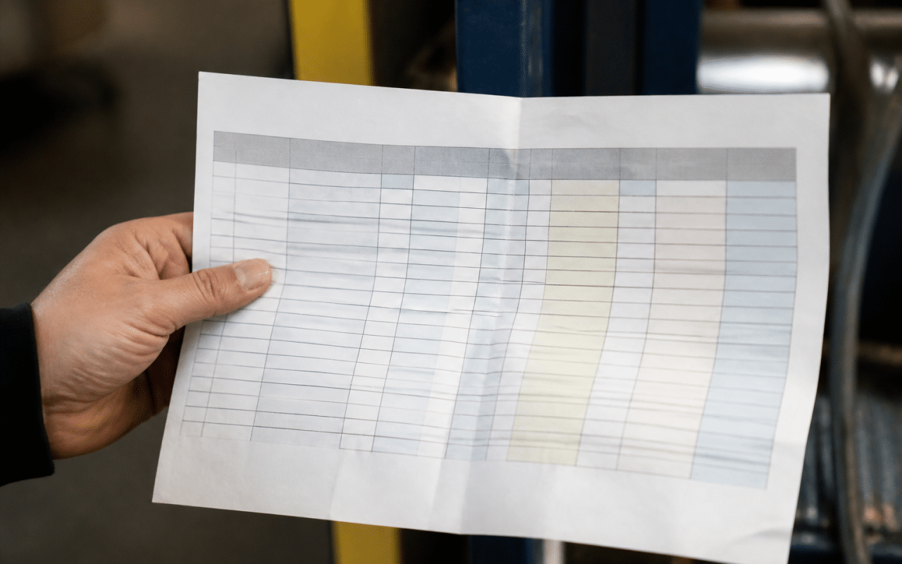 Document papier affichant tableau comparatif salaires secteur metallurgie