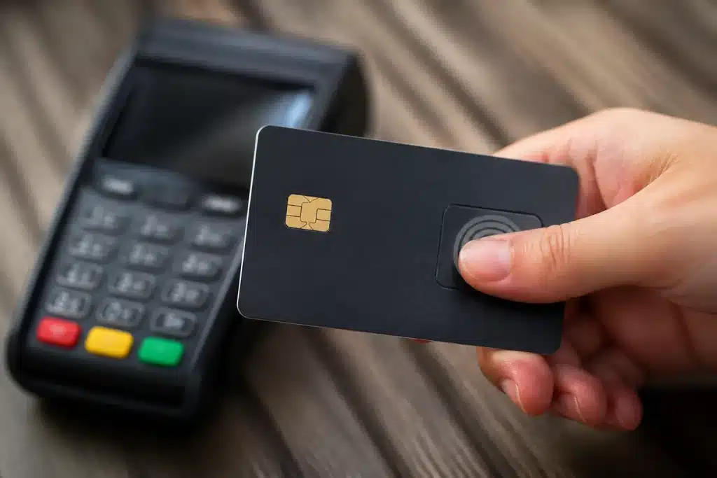 Carte bancaire avec lecteur d'empreinte digitale intégré
