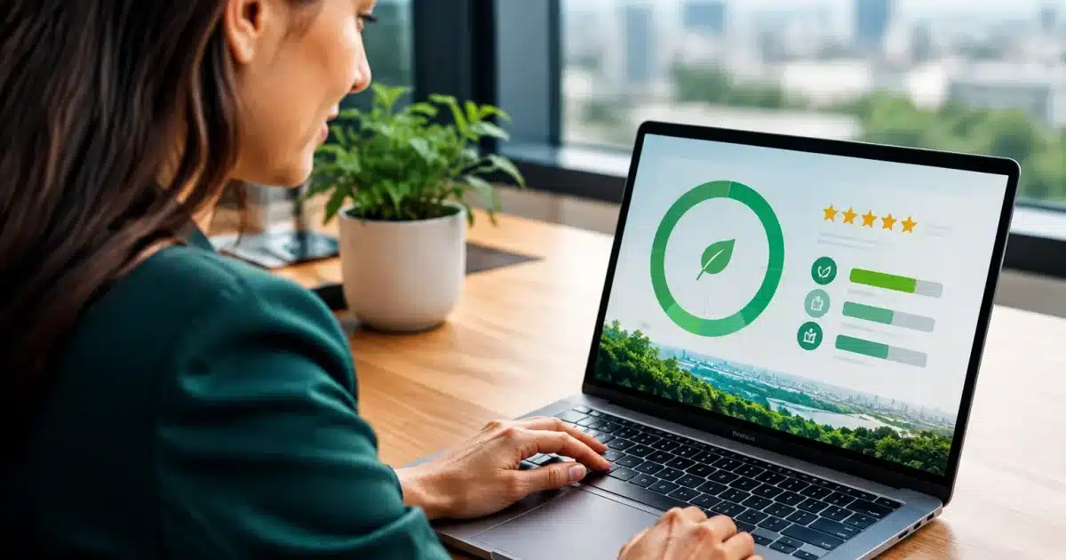 Certificat de notation RSE affichant score numérique élevé sur écran