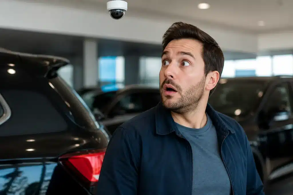 Client surpris dans concession automobile avec caméra cachée