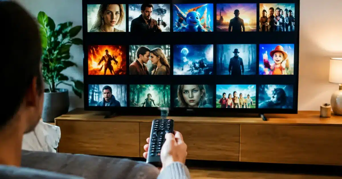 Ecran affichant interface streaming avec collection films disponibles gratuitement