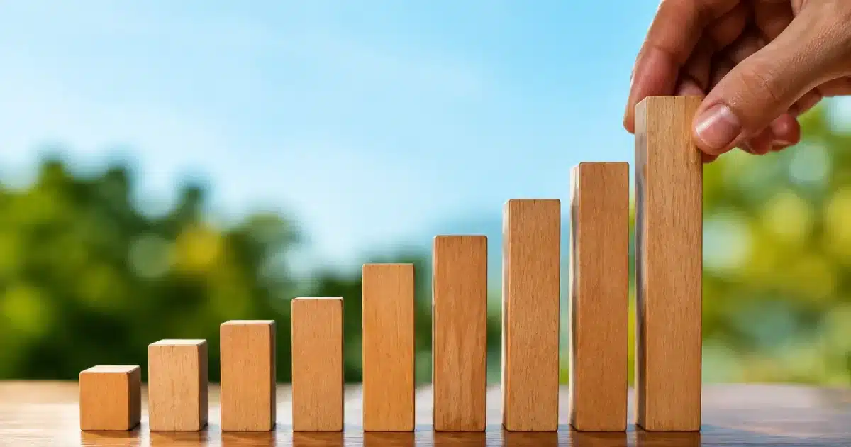 Graphique montrant des barres de données augmentant vers la droite