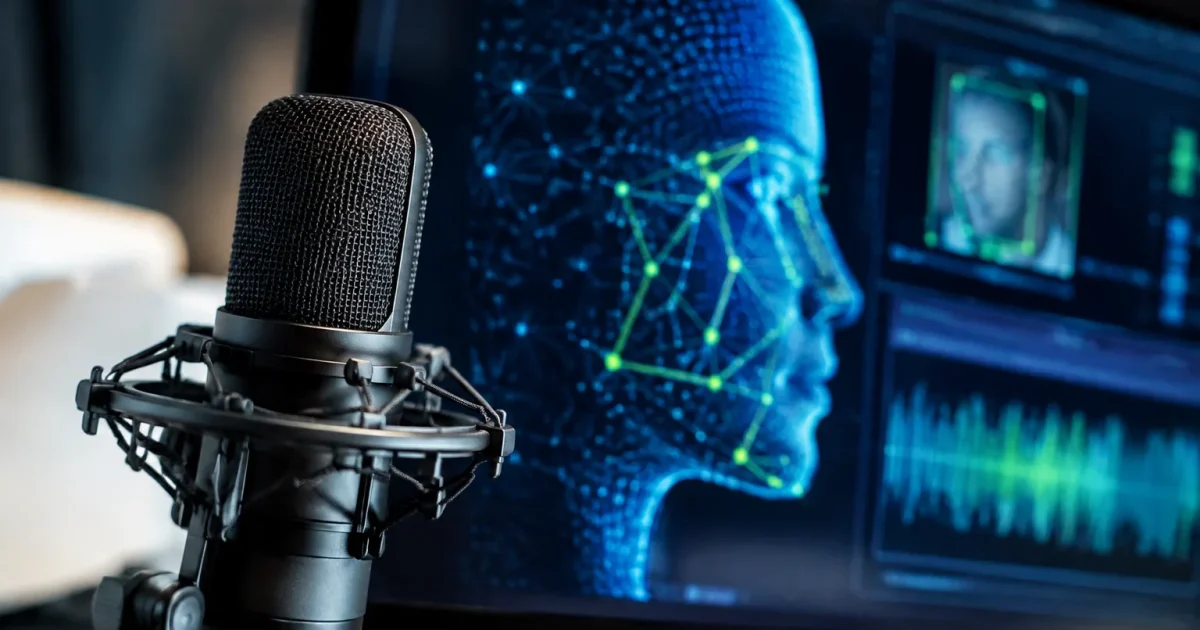 Microphone noir texte affiche vertical ecran detection algorithme