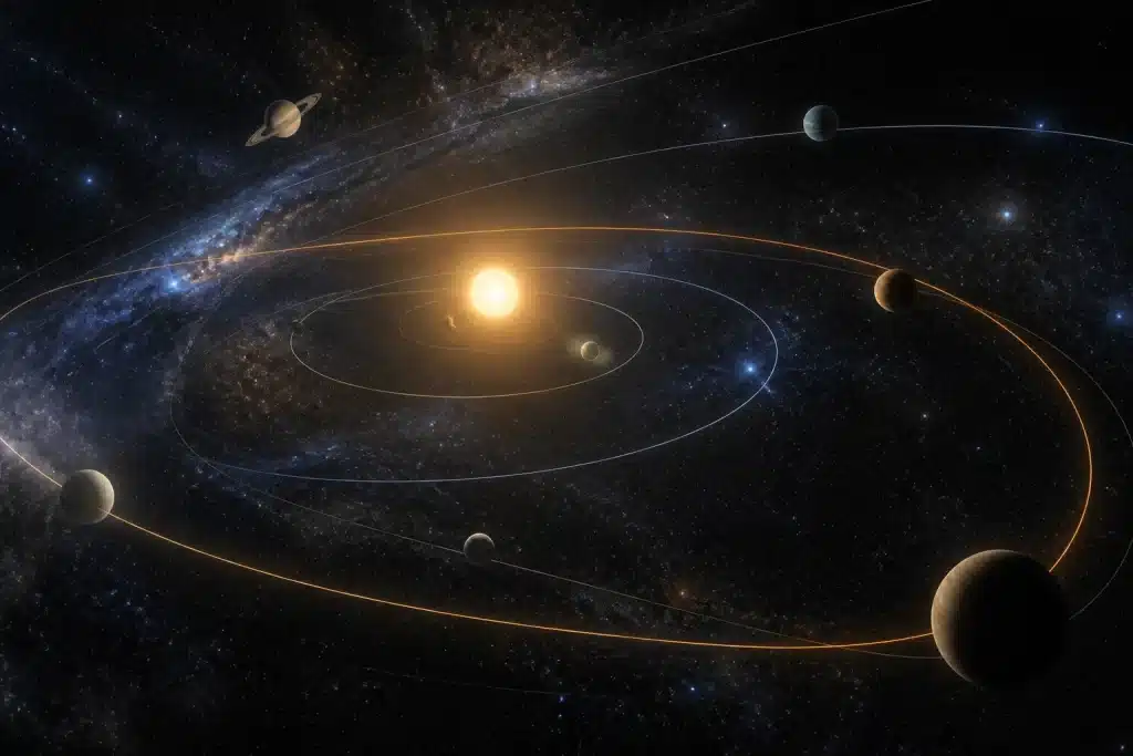 Planetes orbitant autour d'etoiles avec trajectoires variees