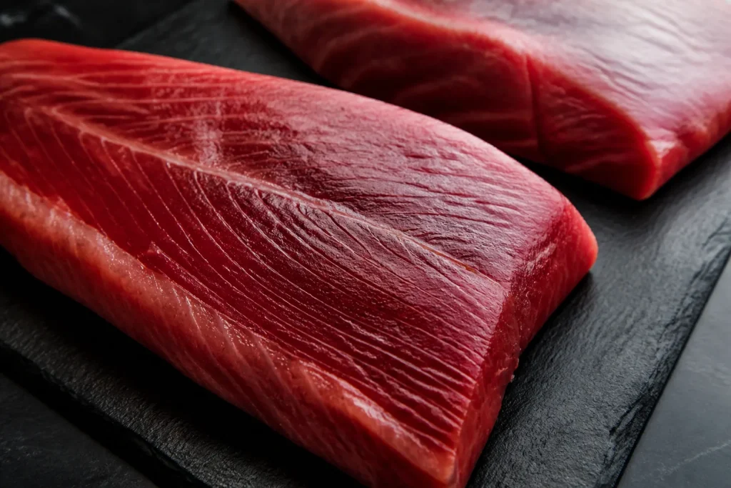 Filet poisson steak rouge et fibres musculaires