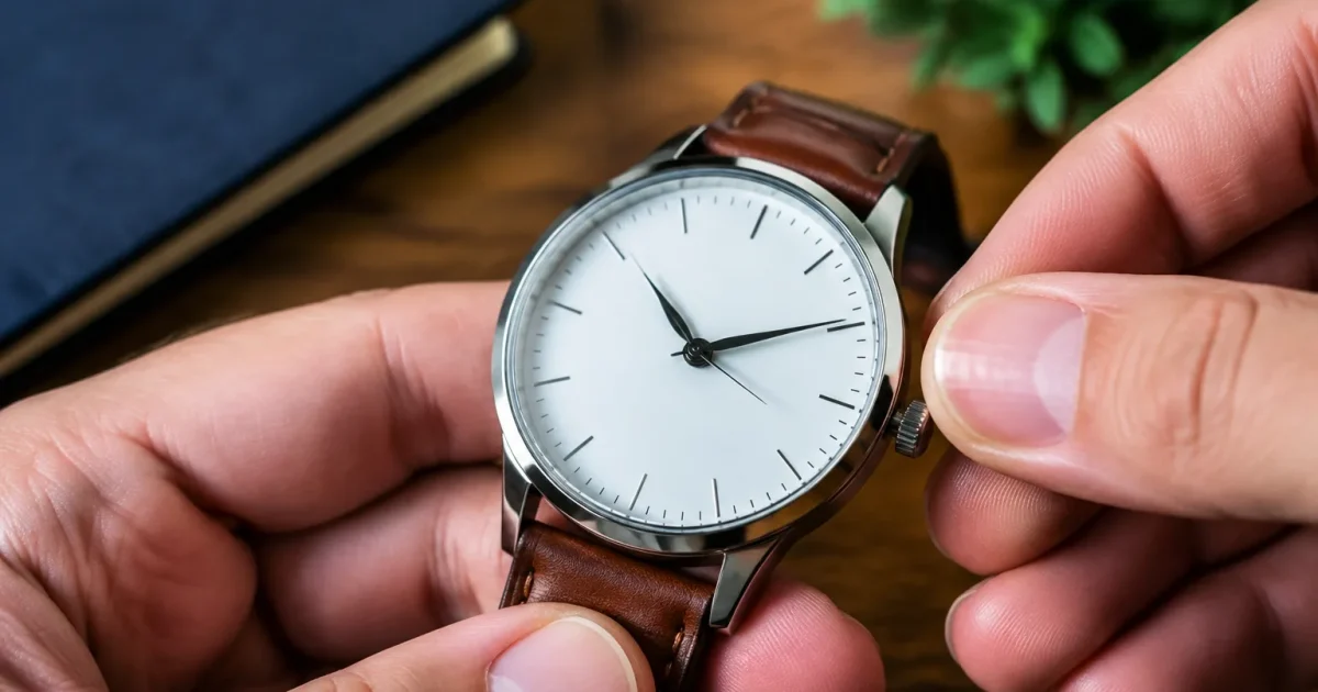 main reglant horloge vers position heure anterieure